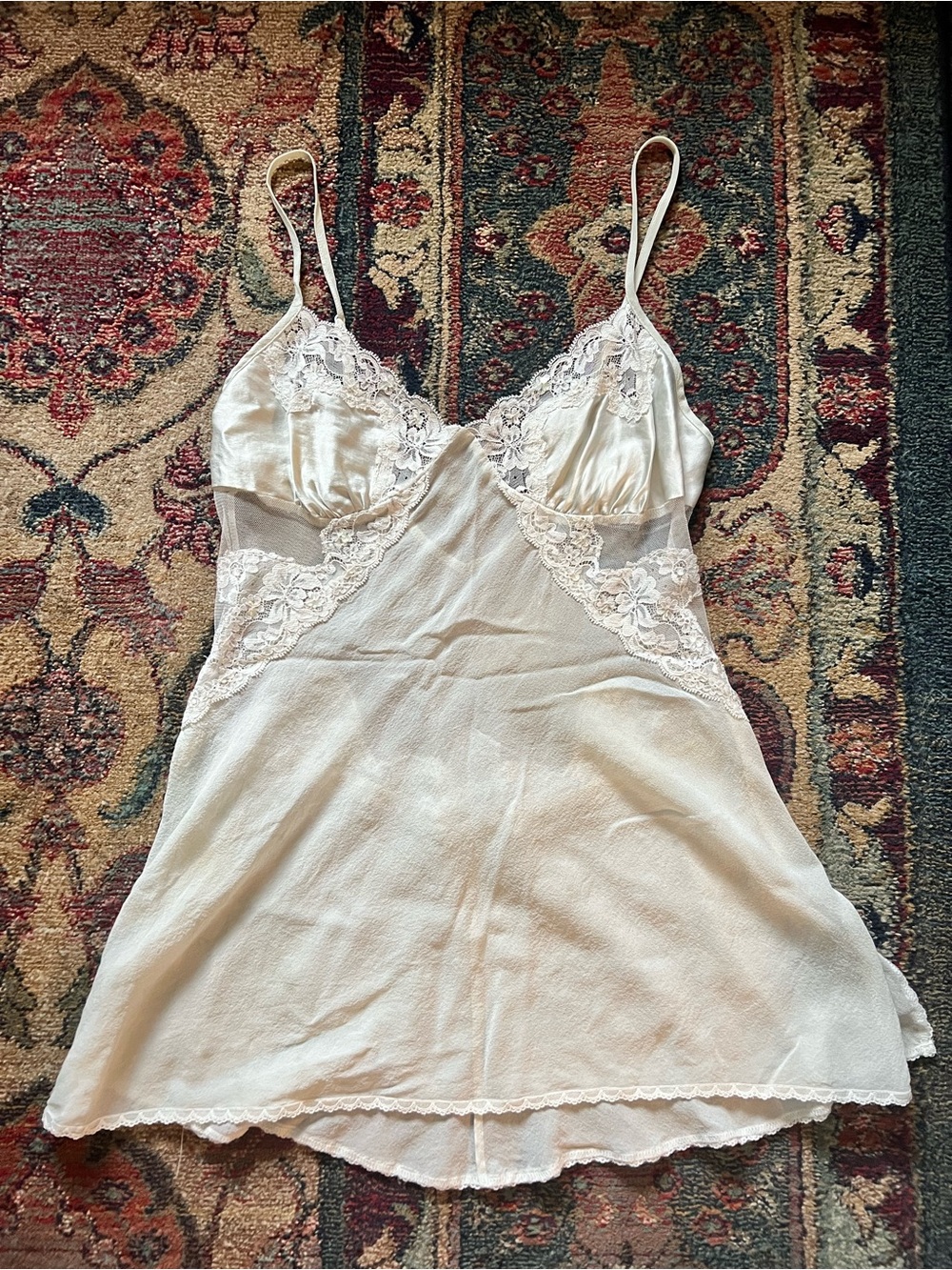 Victoria’s Secret Lace-Trim Sequin Slip Cami/Chemise